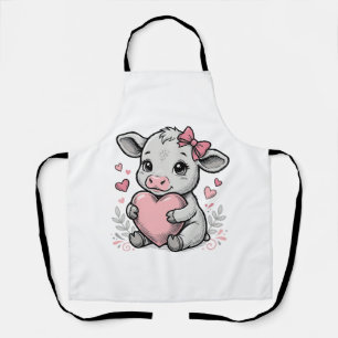 Delantal Camiseta de diseño de grabado vintage con corazón