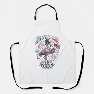 Delantal Camiseta de diseño de grabado vintage de flamenco 