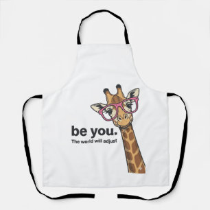 Delantal Camiseta de diseño de grabado vintage de jirafa di