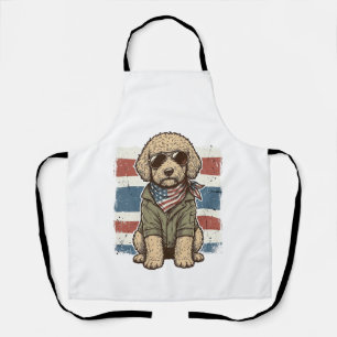 Delantal Camiseta de diseño de perro garabato patriótico vi