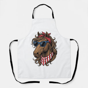Delantal Camiseta de diseño vectorial de cabeza de caballo 