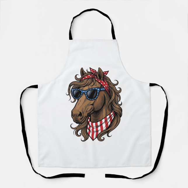 Delantal Camiseta de diseño vectorial de cabeza de caballo  (Anverso)
