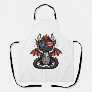 Delantal Camiseta de diseño vectorial vintage de dragón beb