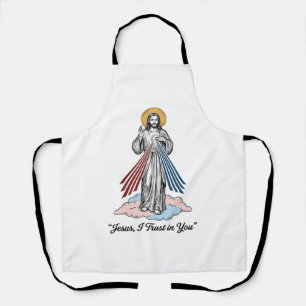 Delantal Camiseta de diseño vintage de grabado Jesús confío