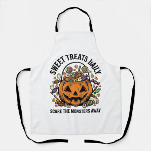Delantal Camiseta de dulces de Halloween Diseño de monstruo