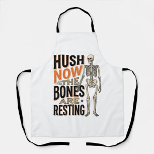 Delantal Camiseta de esqueleto divertido, grabado de Hallow