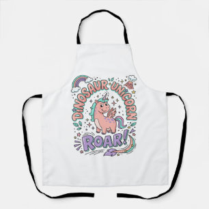 Delantal Camiseta de estilo retro con rugido de dinosaurio