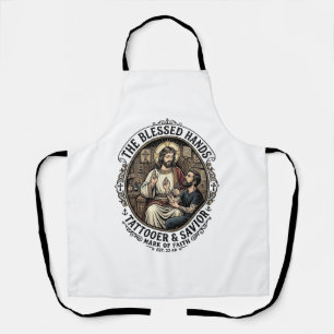 Delantal Camiseta de estudio de artista de tatuajes de Jesú