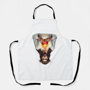 Delantal Camiseta de fe con grabado vintage de Jesús del Sa