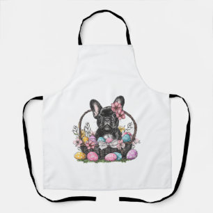 Delantal Camiseta de Frenchie Dog Pascua con huevos de Fren