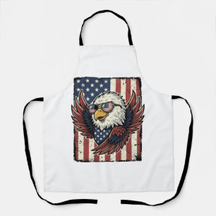 Delantal Camiseta de Gafas de Sol Águila Patriótica Vintage
