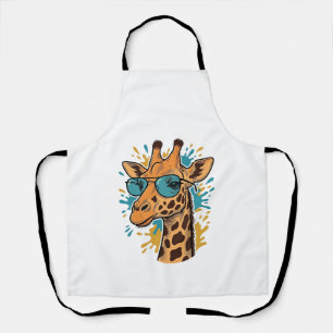 Delantal Camiseta de Gafas de Sol de Jirafa Genial Grabada