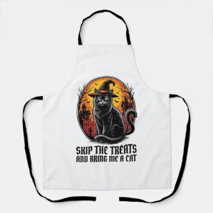 Delantal Camiseta de gato de Halloween grabado vintage espe