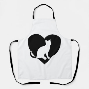 Delantal Camiseta de gato - Gato en corazón para dueños de