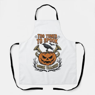 Delantal Camiseta de grabado de calabaza de Halloween para