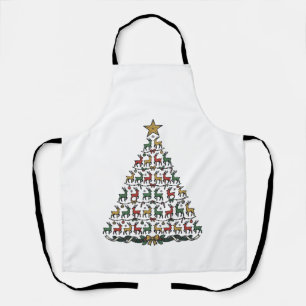 Delantal Camiseta de grabado vintage de árbol de Navidad de