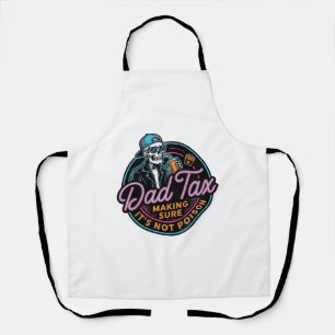 Delantal Camiseta de grabado vintage de esqueleto de impues