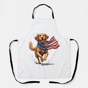 Delantal Camiseta de grabado vintage de Golden Retriever de