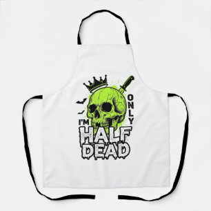 Delantal Camiseta de grabado vintage de Halloween de cráneo
