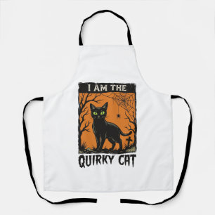 Delantal Camiseta de grabado vintage de Halloween de gato p