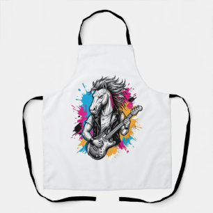 Delantal Camiseta de grabado vintage de jugador de guitarra