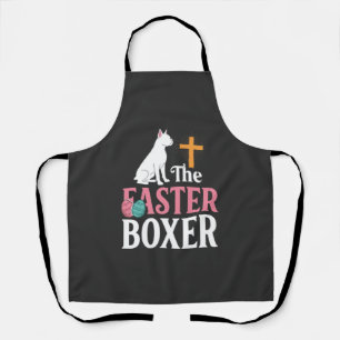 Delantal Camiseta de grabado vintage de perro boxeador de P
