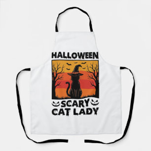 Delantal Camiseta de grabado vintage de señora gato espeluz