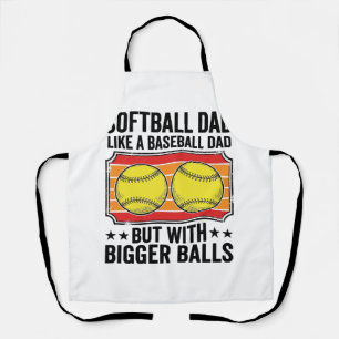 Delantal Camiseta de grabado vintage de Softball Dad Bigger