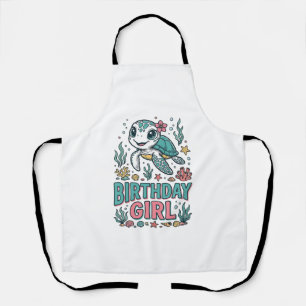 Delantal Camiseta de grabado vintage de tortuga marina chic