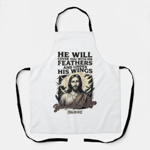 Delantal Camiseta de grabado vintage Jesús Salmo cristiano