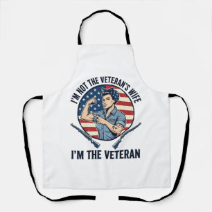 Delantal Camiseta de grabado vintage patriota veterana muje