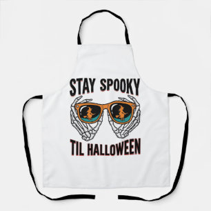 Delantal Camiseta de Halloween de esqueleto con gafas de br