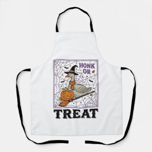 Delantal Camiseta de Halloween de ganso bruja Honk Or Treat
