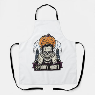Delantal Camiseta de Halloween de monstruo con grabado de l