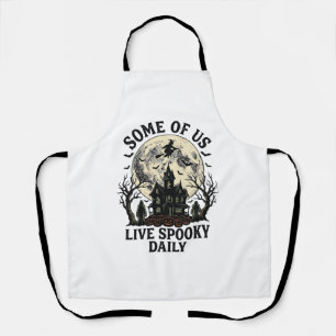 Delantal Camiseta de Halloween diario con luna embrujada vi