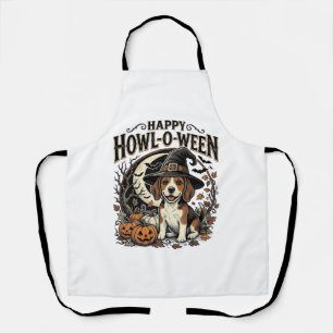 Delantal Camiseta de Halloween Sombrero de Bruja Beagle Fel