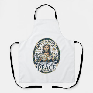 Delantal Camiseta de Jesús Cupón Ahorro Frugal Diseño Basad