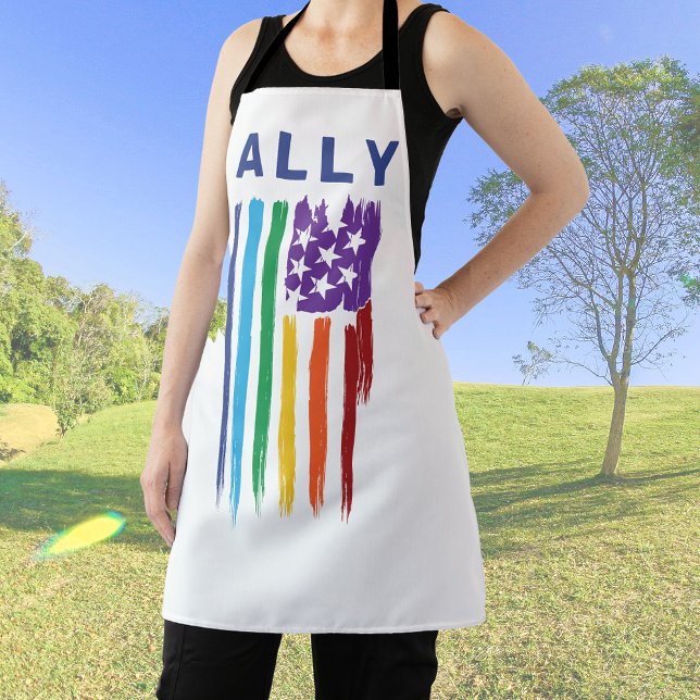 Delantal Camiseta de la bandera del orgullo arcoiris artíst (Subido por el creador)