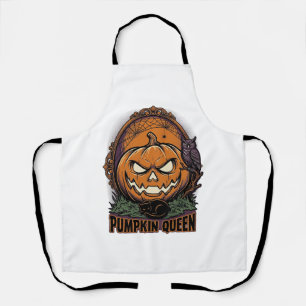 Delantal Camiseta de la Reina de la Calabaza Halloween Vint