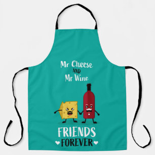 Delantal Camiseta De Los Mejores Amigos Del Queso Y El Vino