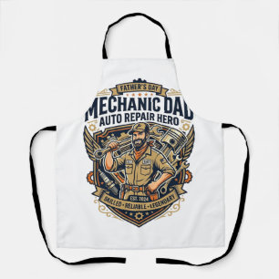 Delantal Camiseta de mecánico del día del padre Dad diverti