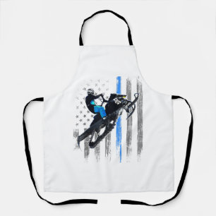 Delantal Camiseta de moto de nieve de la bandera americana