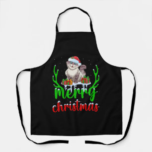 Delantal Camiseta de Navidad de gato para regalo divertido 