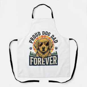 Delantal Camiseta de Papá Perro Diseño Retro de Golden Retr