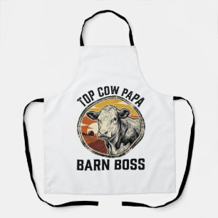Delantal Camiseta de Papá Vaca Grabado Vintage Gráfico de G