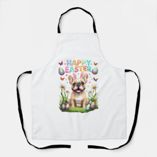Delantal Camiseta de Pascua de Bulldog Francés, divertida c