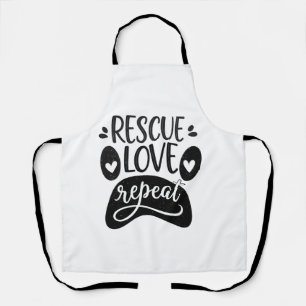 Delantal Camiseta de pata de perro Rescue Love Repeat