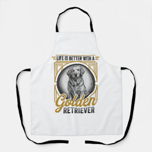 Delantal Camiseta de perro amante de grabado vintage Retrie