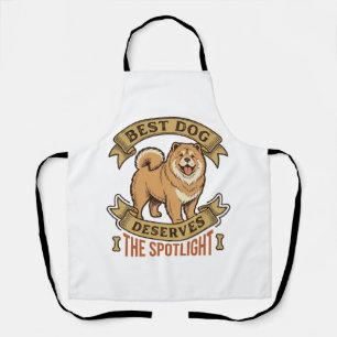 Delantal Camiseta de perro Chow Chow Grabado Vintage Divert