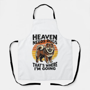 Delantal Camiseta de perro Chow Chow Heaven Tributo Grabado